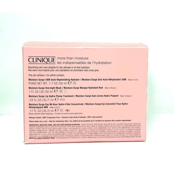Clinique More Than Moisture 4 Piece Set Moisture Surge Set Skin Lip Eye NIB - Picture 2 of 5